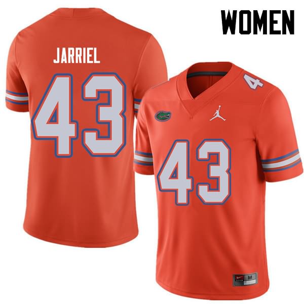 NCAA Florida Gators Glenn Jarriel Women's #43 Jordan Brand Orange Stitched Authentic College Football Jersey EBB7664TQ